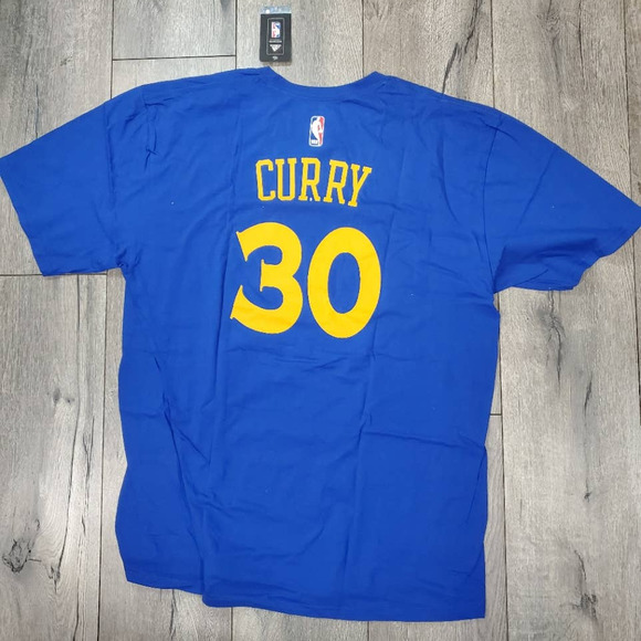 Vintage Adidas Golden State Warriors Steph Curry Player Number T Shirt XL Blue - Picture 4 of 4